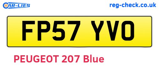 FP57YVO are the vehicle registration plates.