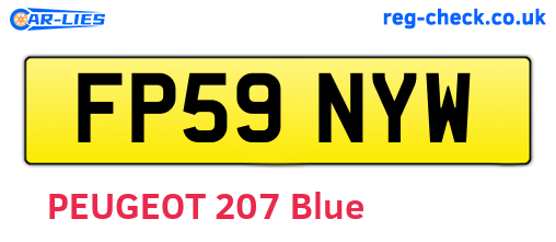 FP59NYW are the vehicle registration plates.