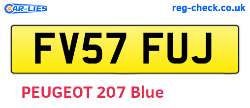 FV57FUJ are the vehicle registration plates.