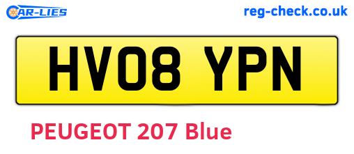 HV08YPN are the vehicle registration plates.