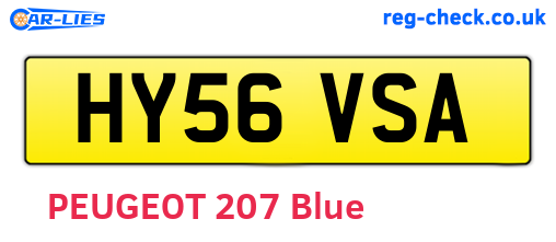 HY56VSA are the vehicle registration plates.