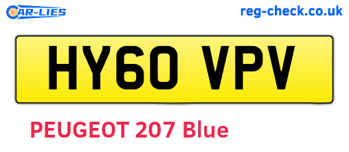 HY60VPV are the vehicle registration plates.