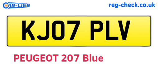 KJ07PLV are the vehicle registration plates.