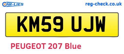 KM59UJW are the vehicle registration plates.