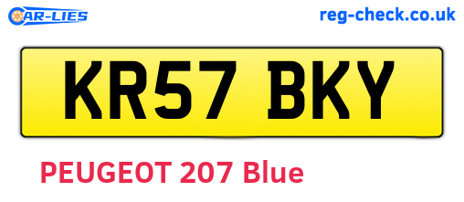 KR57BKY are the vehicle registration plates.