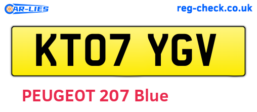 KT07YGV are the vehicle registration plates.