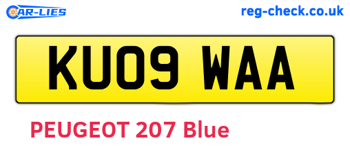 KU09WAA are the vehicle registration plates.