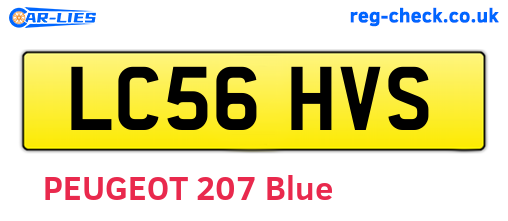 LC56HVS are the vehicle registration plates.