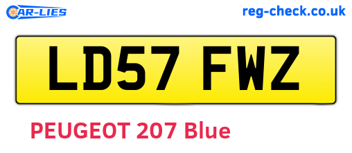 LD57FWZ are the vehicle registration plates.