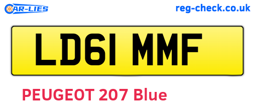 LD61MMF are the vehicle registration plates.