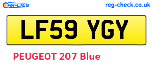 LF59YGY are the vehicle registration plates.