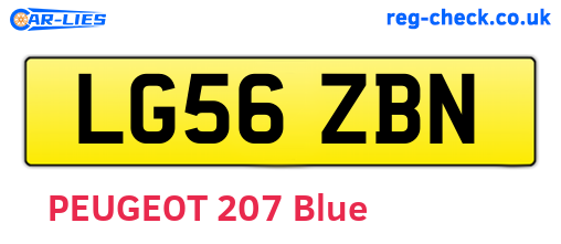 LG56ZBN are the vehicle registration plates.