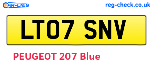 LT07SNV are the vehicle registration plates.