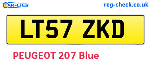 LT57ZKD are the vehicle registration plates.