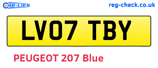 LV07TBY are the vehicle registration plates.