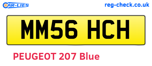 MM56HCH are the vehicle registration plates.
