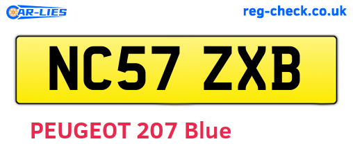 NC57ZXB are the vehicle registration plates.