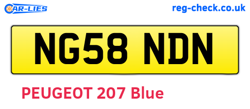 NG58NDN are the vehicle registration plates.