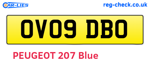 OV09DBO are the vehicle registration plates.