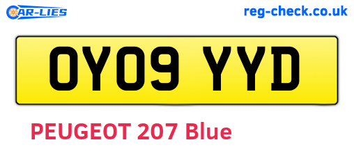 OY09YYD are the vehicle registration plates.