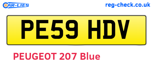 PE59HDV are the vehicle registration plates.