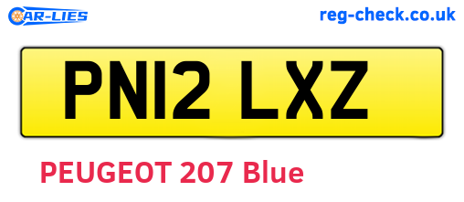 PN12LXZ are the vehicle registration plates.