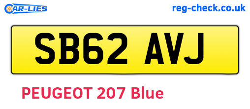 SB62AVJ are the vehicle registration plates.