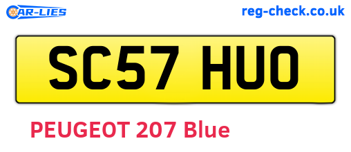 SC57HUO are the vehicle registration plates.