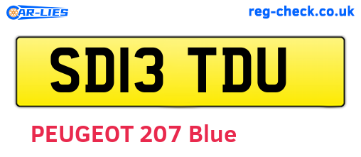 SD13TDU are the vehicle registration plates.