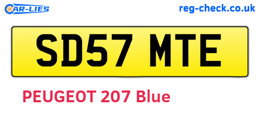 SD57MTE are the vehicle registration plates.
