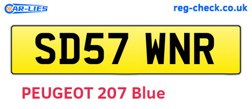 SD57WNR are the vehicle registration plates.