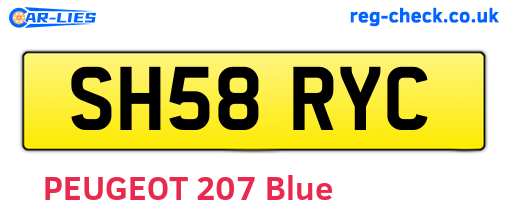 SH58RYC are the vehicle registration plates.