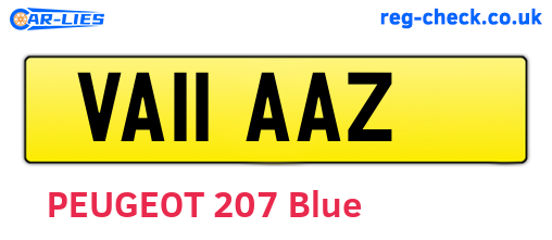 VA11AAZ are the vehicle registration plates.