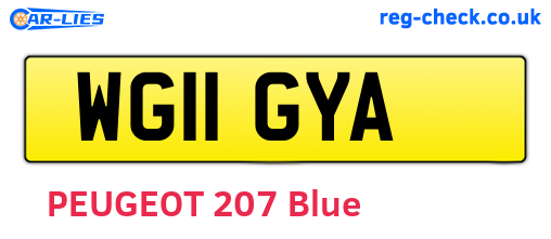 WG11GYA are the vehicle registration plates.