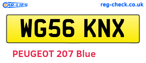 WG56KNX are the vehicle registration plates.