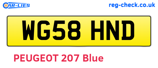 WG58HND are the vehicle registration plates.