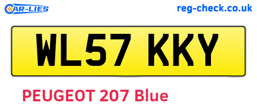 WL57KKY are the vehicle registration plates.