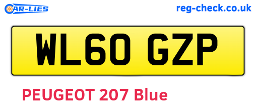 WL60GZP are the vehicle registration plates.