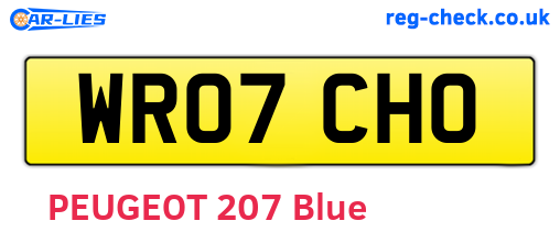 WR07CHO are the vehicle registration plates.