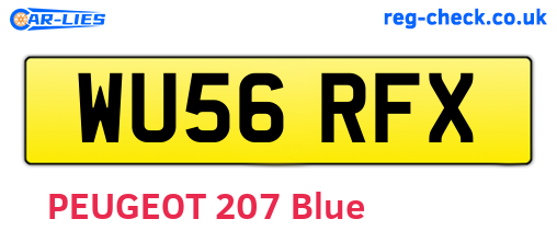 WU56RFX are the vehicle registration plates.