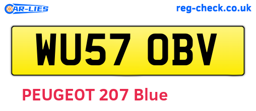 WU57OBV are the vehicle registration plates.