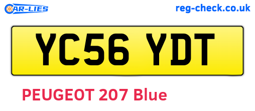 YC56YDT are the vehicle registration plates.