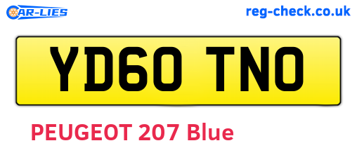 YD60TNO are the vehicle registration plates.