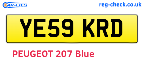 YE59KRD are the vehicle registration plates.