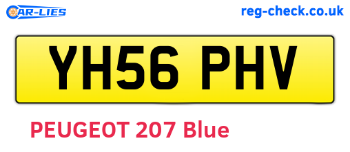 YH56PHV are the vehicle registration plates.
