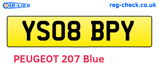 YS08BPY are the vehicle registration plates.