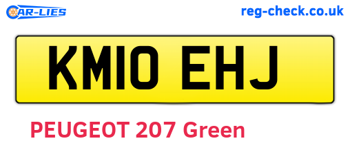 KM10EHJ are the vehicle registration plates.