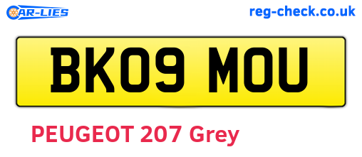 BK09MOU are the vehicle registration plates.