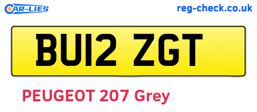 BU12ZGT are the vehicle registration plates.