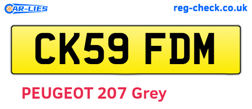 CK59FDM are the vehicle registration plates.